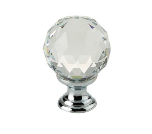 Crystal Cabinet Knob (20mm, 30mm OR 40mm), Polished Chrome With Swarovski Crystal