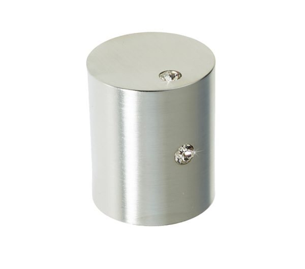 Frelan Hardware Crystal Cylindrical Mortice Door Knob, Satin Chrome With Swarovski Crystal