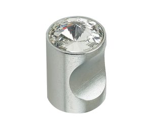 Frelan Hardware Crystal Cabinet Knob (20Mm Diameter), Satin Chrome With Swarovski Crystal