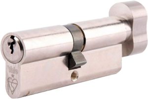 Yale PKMT3030-PB Euro Thumbturn 1 Star Kitemarked Cylinder, 3 Keys Supplied, High Security, Visi Packed, Suitable for All Door Types, Brass Finish, 30:10:30 (70 mm)