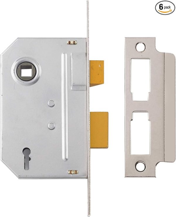 Yale P-M320-CH-65 3 Lever Mortice Sashlock, Visi Pack, Suitable for Internal Doors, Chrome Finish, 2.5 Inch/64 mm