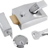 Deadlocking Nightlatch, Chrome Finish, High Security with Automatic Deadlock