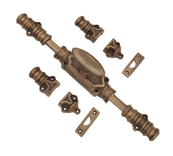 Classic door espagnolette bolt/Cremone bolt upto 9 Feet ANTIQUE BRASS UNLACQUERED