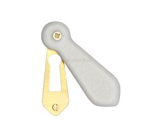 Heritage Brass Oval Covered Standard Key Escutcheon, White Crackle Porcelain