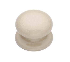 Heritage Brass Porcelain Cupboard Knobs (32Mm Or 38Mm), Cream Crackle