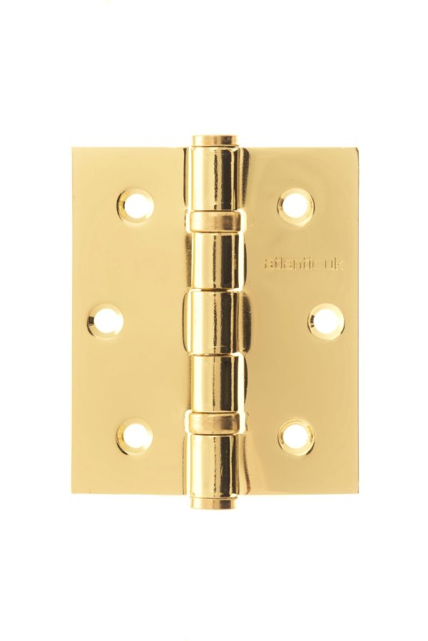 Atlantic Ball Bearing Hinges 3" x 2.5" x 2.5mm - Polished Brass