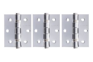 Atlantic Ball Bearing Hinges 3" x 2.5" x 2.5mm set of 3 - Polished Chrome