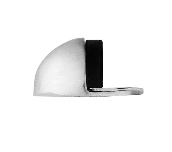 Oval Floor Mounted Door Stop, Polished Chrome