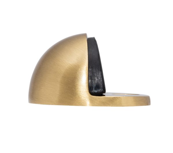 Oval Floor Mounted Door Stop, Satin Brass