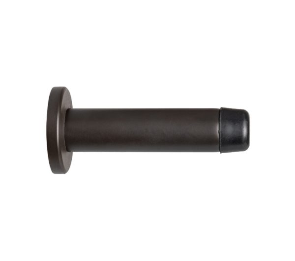 Cylinder Wall Mounted Door Stop With Rose (70Mm Projection), Matt Bronze