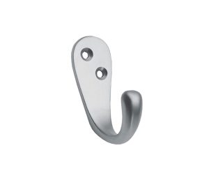 Victorian Single Robe Hook, Satin Chrome