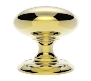 Large Centre Door Knob, Polished Brass