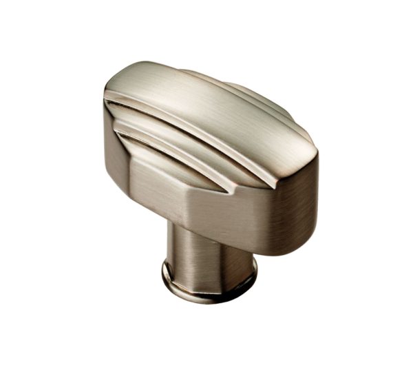 Fingertip Art Deco Style Cabinet Knob (30Mm), Satin Nickel