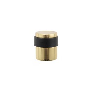 Atlantic Cylinder Premium Floor Mounted Door Stop - Satin Chrome/Polished Brass