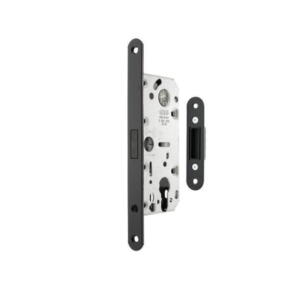 AGB Polaris 2XT Magnetic Bathroom Lock with adjustable strikeplate 35mm backset - Matt Black