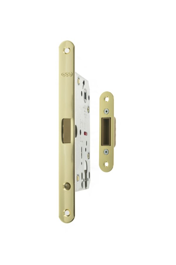 AGB Polaris 2XT Magnetic Euro Profile Sashlock 60mm backset - Polished Brass