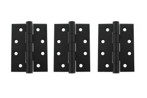 Atlantic Ball Bearing Hinges Grade 13 Fire Rated 4" x 3" x 3mm set of 3 - Matt Black