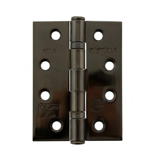 Atlantic Ball Bearing Hinges Grade 11 Fire Rated 4" x 3" x 2.5mm - Black Nickel