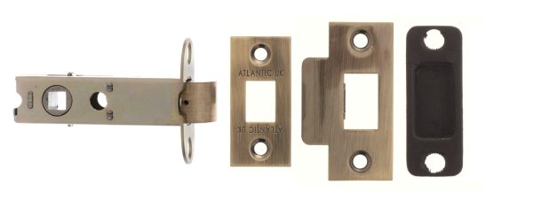 Atlantic Heavy Duty Bolt Through Tubular Latch 3" - Antique Brass