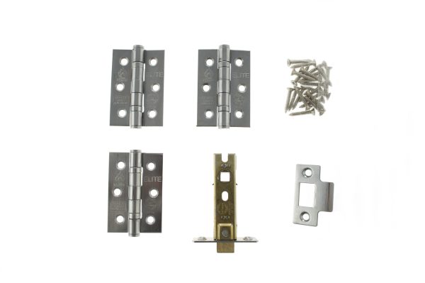 Atlantic Latch Pack [CE] 3" (Latch x1) + 3"x2" (Hinge x3) - Satin Chrome