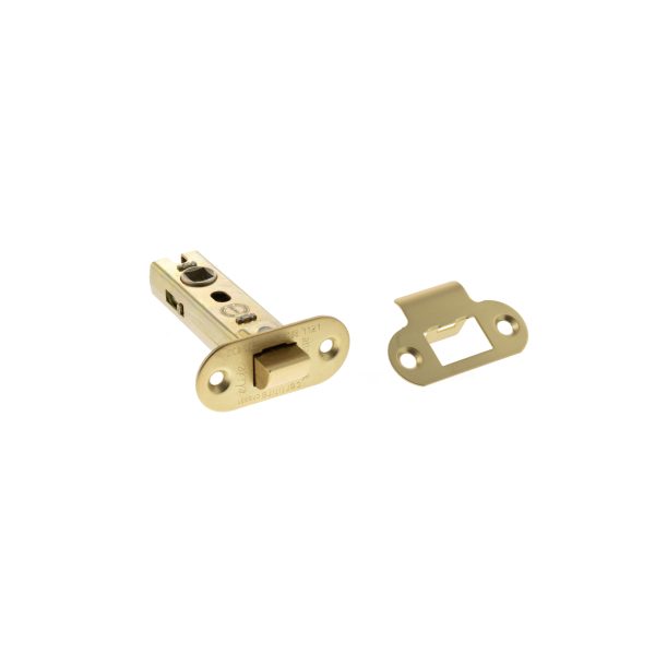 Atlantic Fire-Rated CE Marked Bolt Through Tubular Radius Latch 3" - Satin Brass