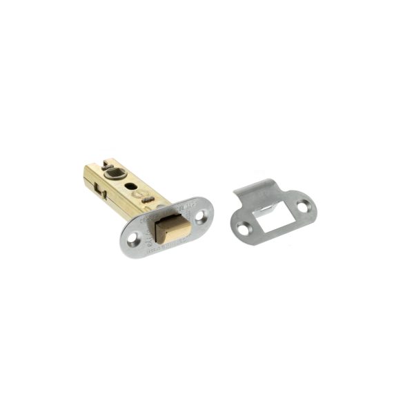 Atlantic Fire-Rated CE Marked Bolt Through Tubular Radius Latch 3" - Satin Chrome