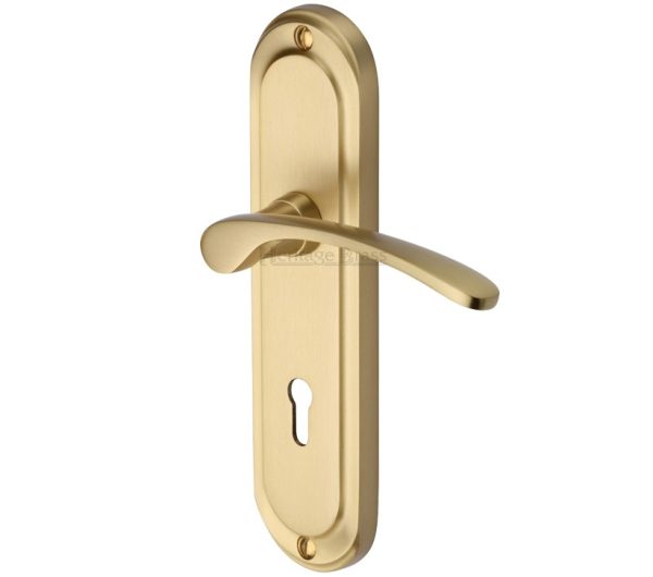 Heritage Brass Ambassador Satin Brass Door Handles (Sold In Pairs)