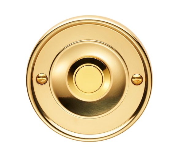 Round Bell Push, Polished Brass