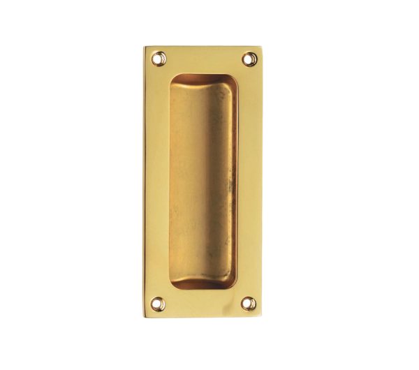 Fingertip Flush Pull Handles (102Mm X 45Mm), Polished Brass