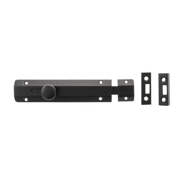 Atlantic Solid Brass Surface Door Bolt 6" - Matt Black