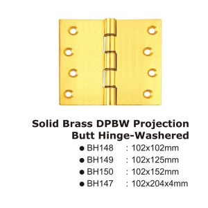 Solid Brass Dpbw Projection Butt Hinge-Washered -: 102X102Mm