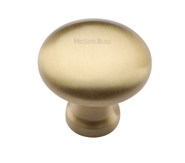 Heritage Brass Mushroom Design Cabinet Knob (32Mm Or 38Mm), Satin Brass