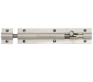 Heritage Brass Straight Barrel Door Bolt (4", 6" Or 8" X 1 1/4"), Satin Nickel