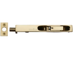 Heritage Brass Flush Fitting Lever Action Door Bolt (6", 8" Or 10"), Polished Brass