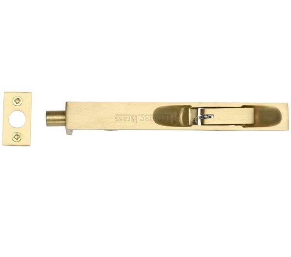 Heritage Brass Flush Fitting Lever Action Door Bolt (6", 8" Or 10"), Satin Brass