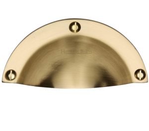 Heritage Brass Cabinet Drawer Pull Handle (86Mm C/C), Satin Brass