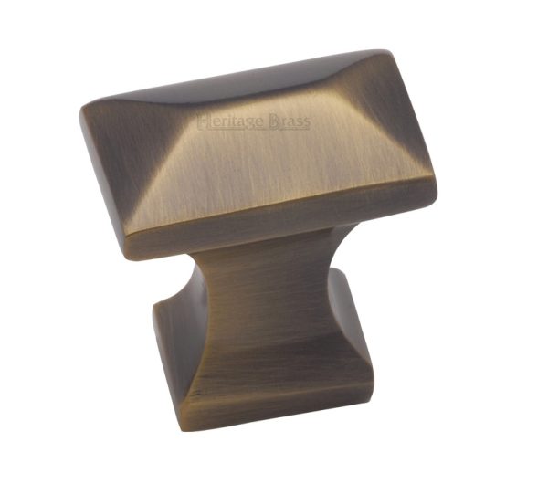 Heritage Brass Anvil Design Pyramid Cabinet Knob, Antique Brass