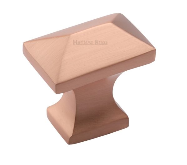 Heritage Brass Anvil Design Pyramid Cabinet Knob, Satin Rose Gold