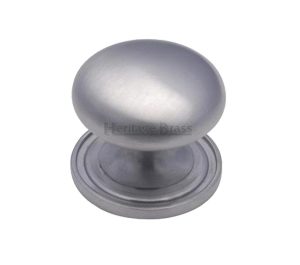 Heritage Brass Round Design Cabinet Knob (25Mm, 32Mm, 38Mm Or 48Mm), Satin Chrome