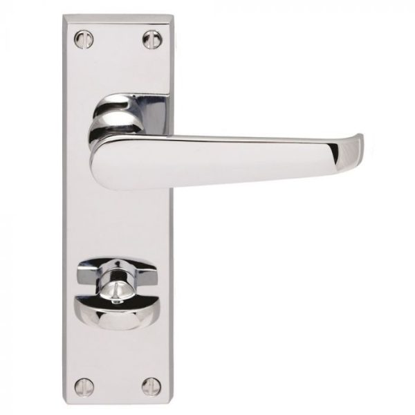 Carlisle Brass CBV30WCCP Victorian Flat Lever On Backplate - Bathroom 57mm C/C (Contract Range) 155mm x 40mm Polished Chrome