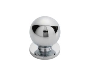 Fingertip Ball Cupboard Knob, Polished Chrome