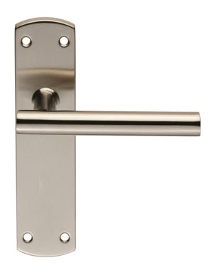 Eurospec T-Bar Stainless Steel Door Handles On Backplates, Satin Stainless Steel (Sold In Pairs)