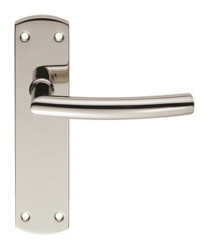 Eurospec Arched Stainless Steel Door Handles On Backplates, Polished Stainless Steel (Sold In Pairs)