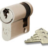 Eurospec Euro Profile 5 Pin Single/Half Cylinders (Various Sizes), Nickel Plate (Silver Finish) Or Satin Brass - Nickel Plate (Silver Finish) - 40mm