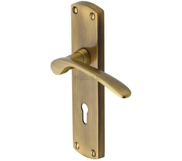 Heritage Brass Diplomat Antique Brass Door Handles (Sold In Pairs)