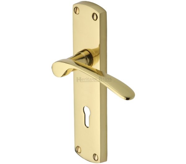 Heritage Brass Diplomat Polished Brass Door Handles(Sold In Pairs)