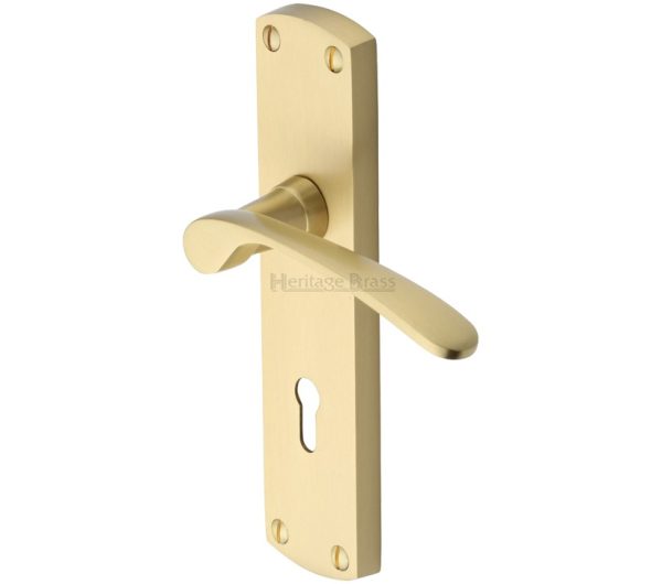 Heritage Brass Diplomat Satin Brass Door Handles (Sold In Pairs)