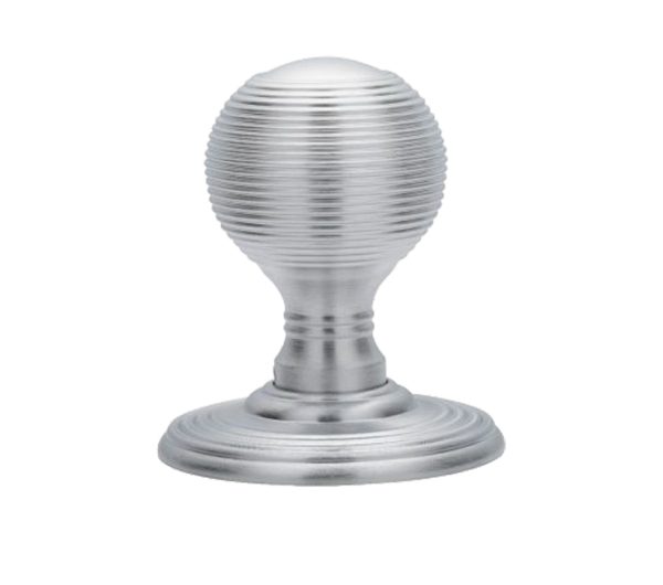 Delamain Reeded Concealed Fix Mortice Door Knob, Satin Chrome (Sold In Pairs)