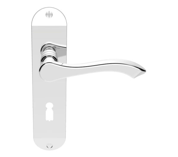 Andros Door Handles On Backplate, Polished Chrome (Sold In Pairs)