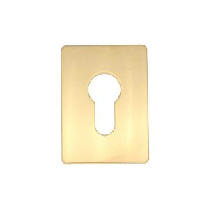 Square Euro Escutcheon - 50mm - Polished Brass